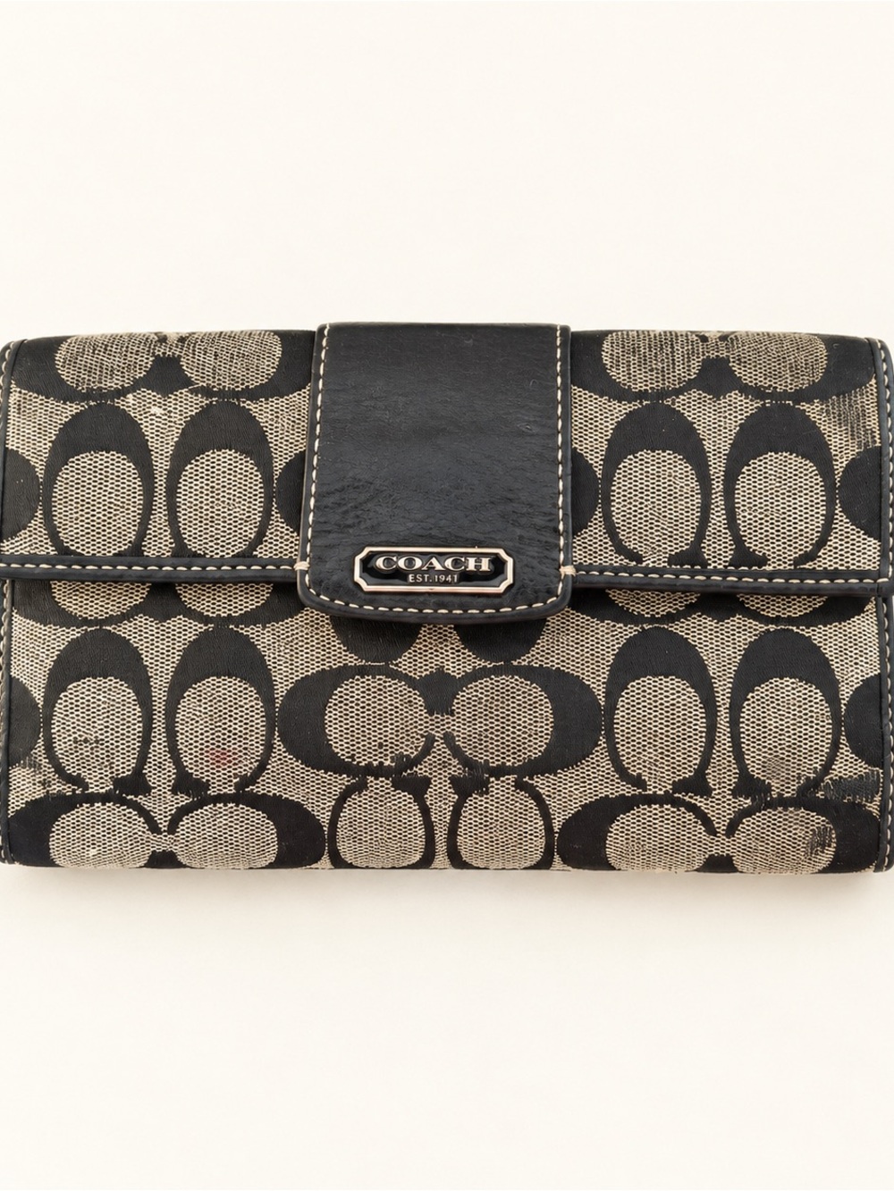 COACH Black Signature Jacquard Wallet